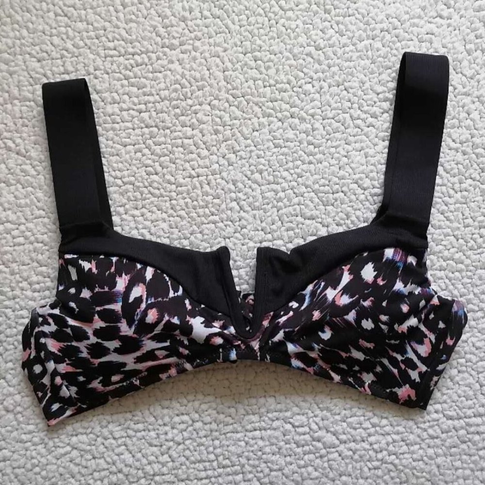 Sanctuary Women’s Printed V-Wire Bralette Bikini Top in Multi Color, Size S